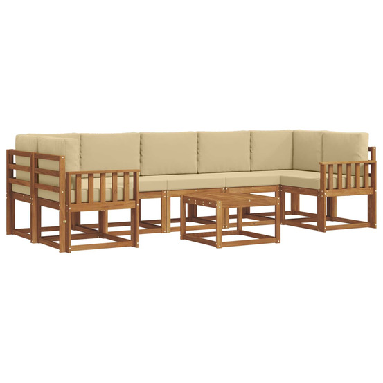 Ensemble de canapés d'extérieur 8 pcs naturel et beige