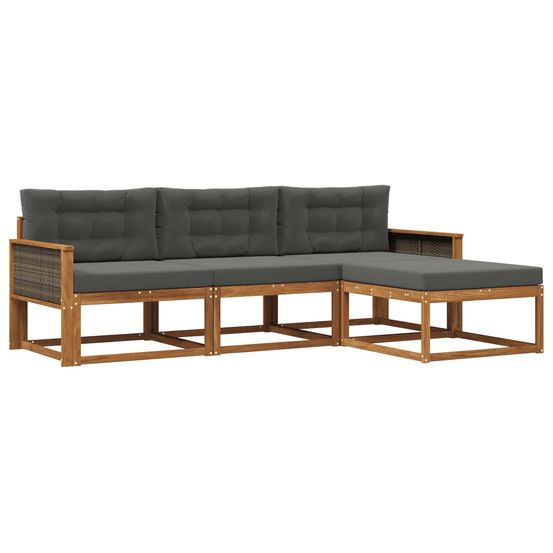 Ensemble de canapés d'extérieur 4 pc naturel et anthracite