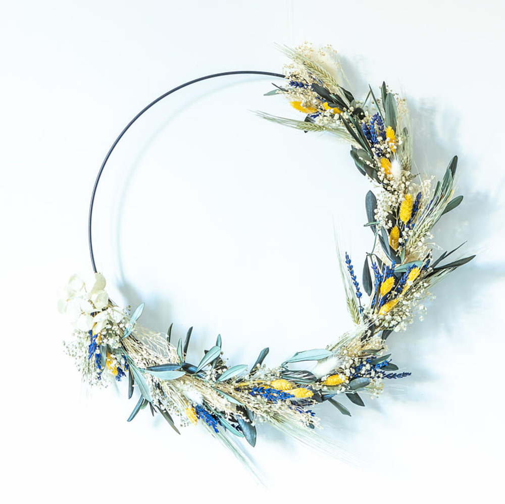 Couronne murale de fleurs séchées hugo d50