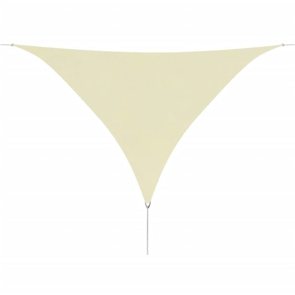 Voile toile d'ombrage parasol en tissu oxford triangulaire 5 x 5 x 5 m crème