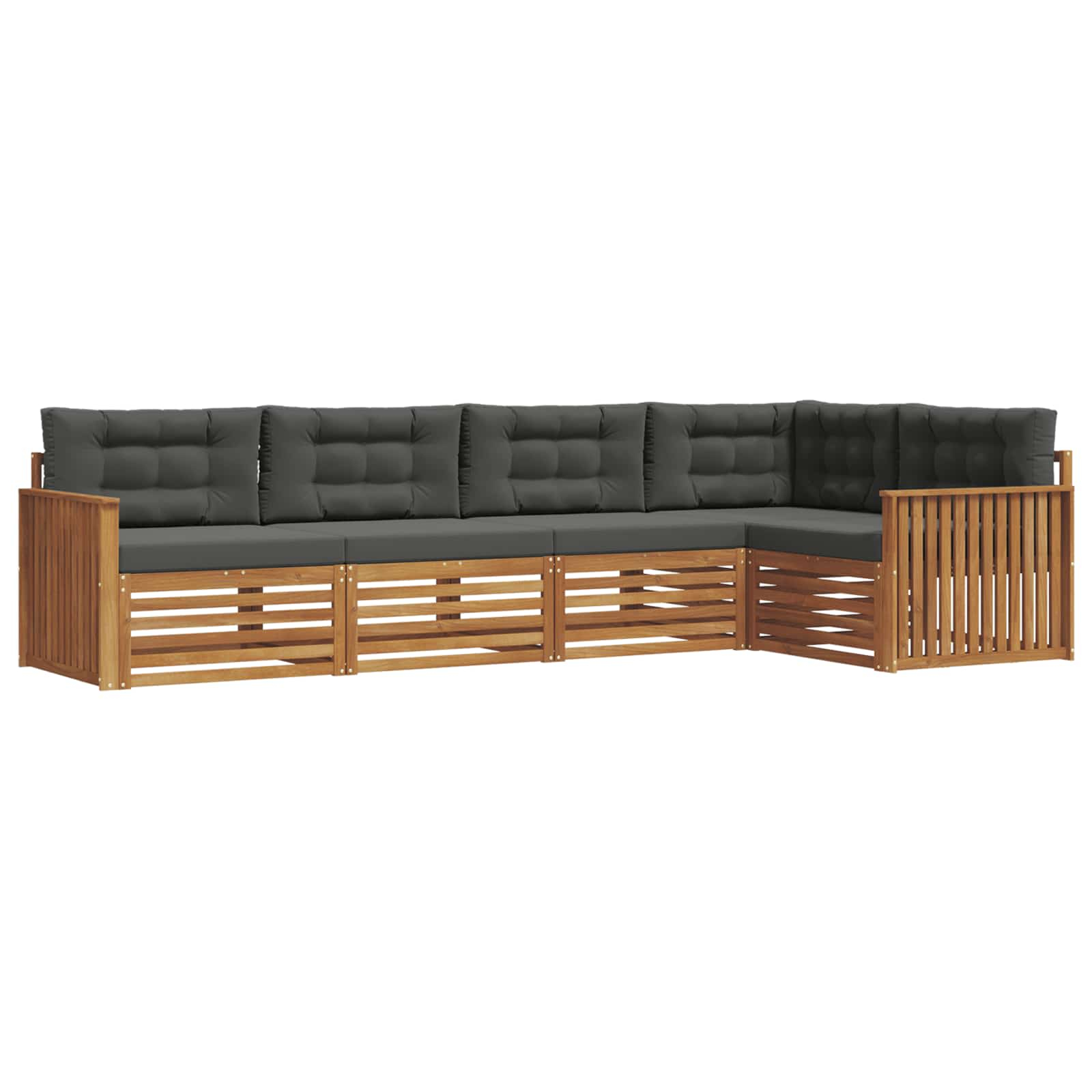 Ensemble de canapés d'extérieur 5 pcs naturel et anthracite