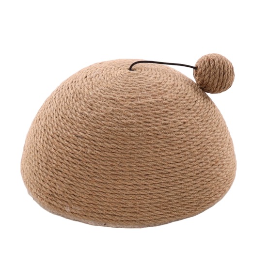 Jouet à griffer pour chat coupole en jute avec balle sonore