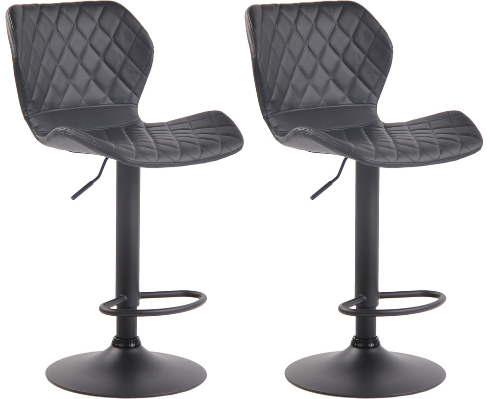 Lot de 2 tabourets de bar liège simili cuir noir