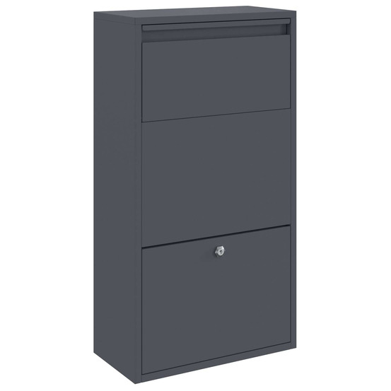 Boîte de dépôt de colis anthracite 44 x 22 x 82 cm acier