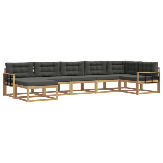 Ensemble de canapés d'extérieur 7 pc blanc et anthracite