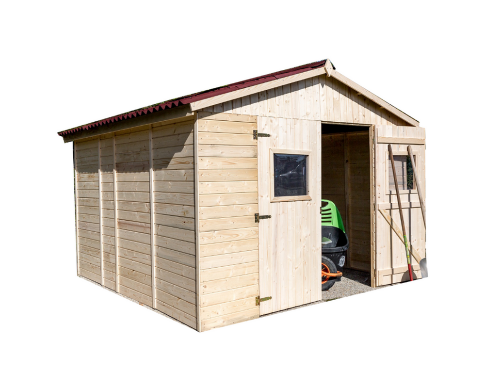 Abri de jardin sans plancher 7. 62m² bois naturel - ed2828. 02