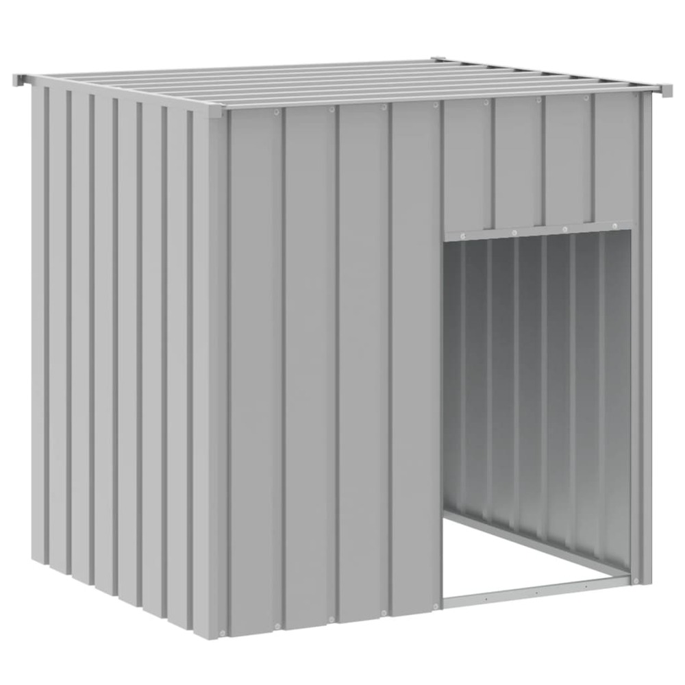 Niche pour chien avec toit gris clair 110 x 103 x 109 cm acier galvanisé