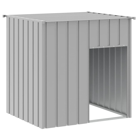 Niche pour chien avec toit gris clair 110 x 103 x 109 cm acier galvanisé