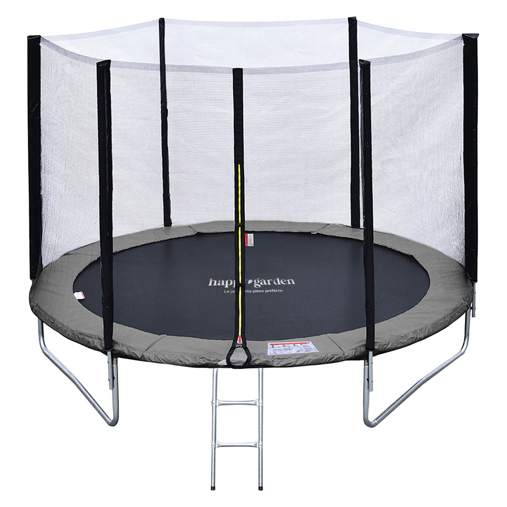 Trampoline 245cm réversible gris/rose canberra + échelle, bâche et kit d'ancrage