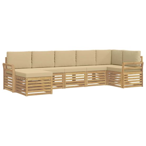 Ensemble de canapés d'extérieur 7 pc blanc et beige