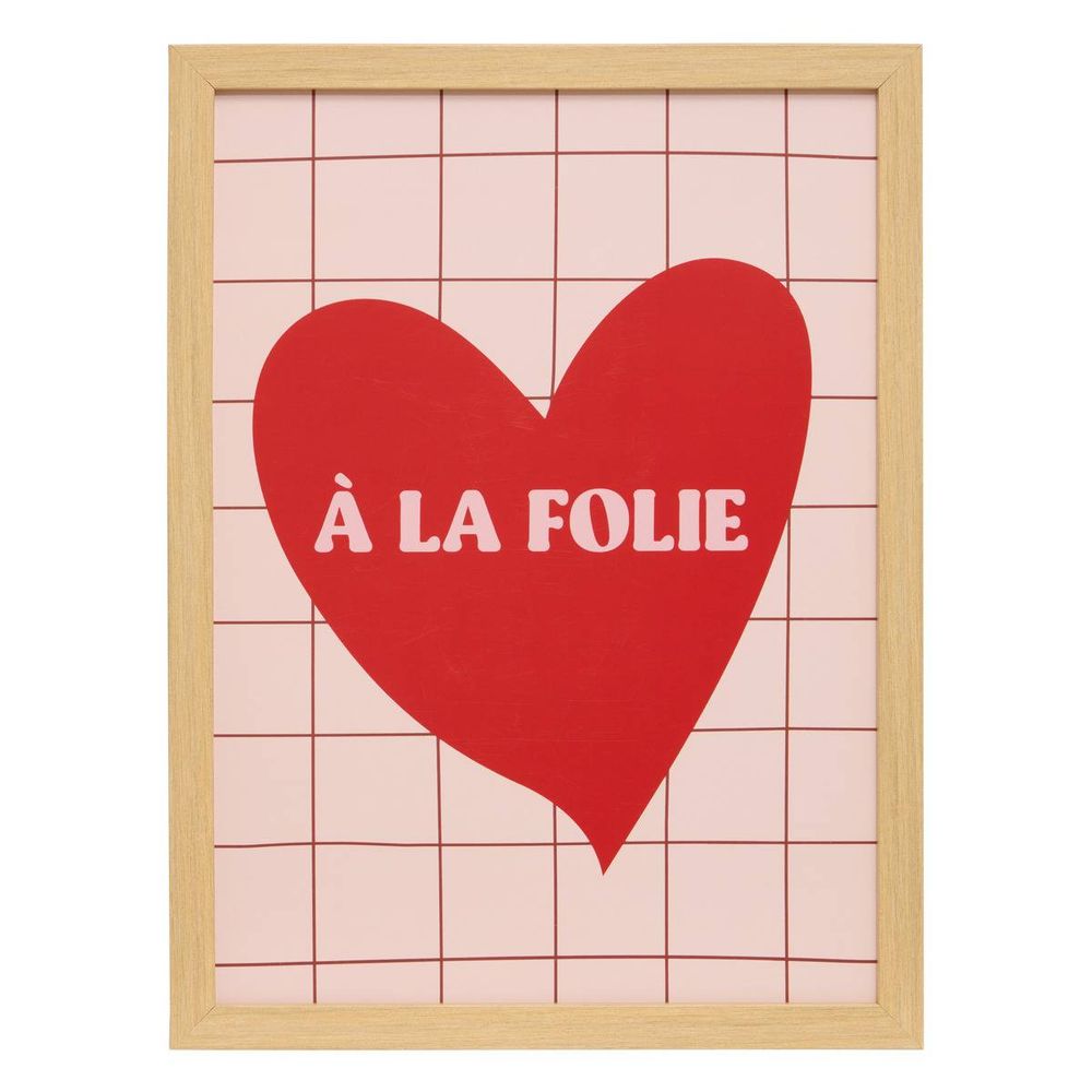 Affiche encadrée carine 21x30cm rose