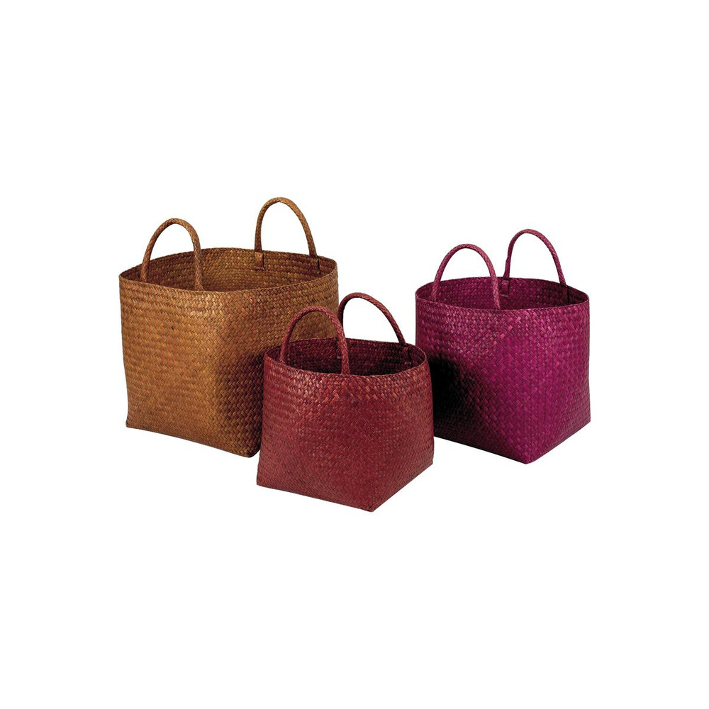 Cache-pots carrés en palmier coloris assortis (lot de 3) carré