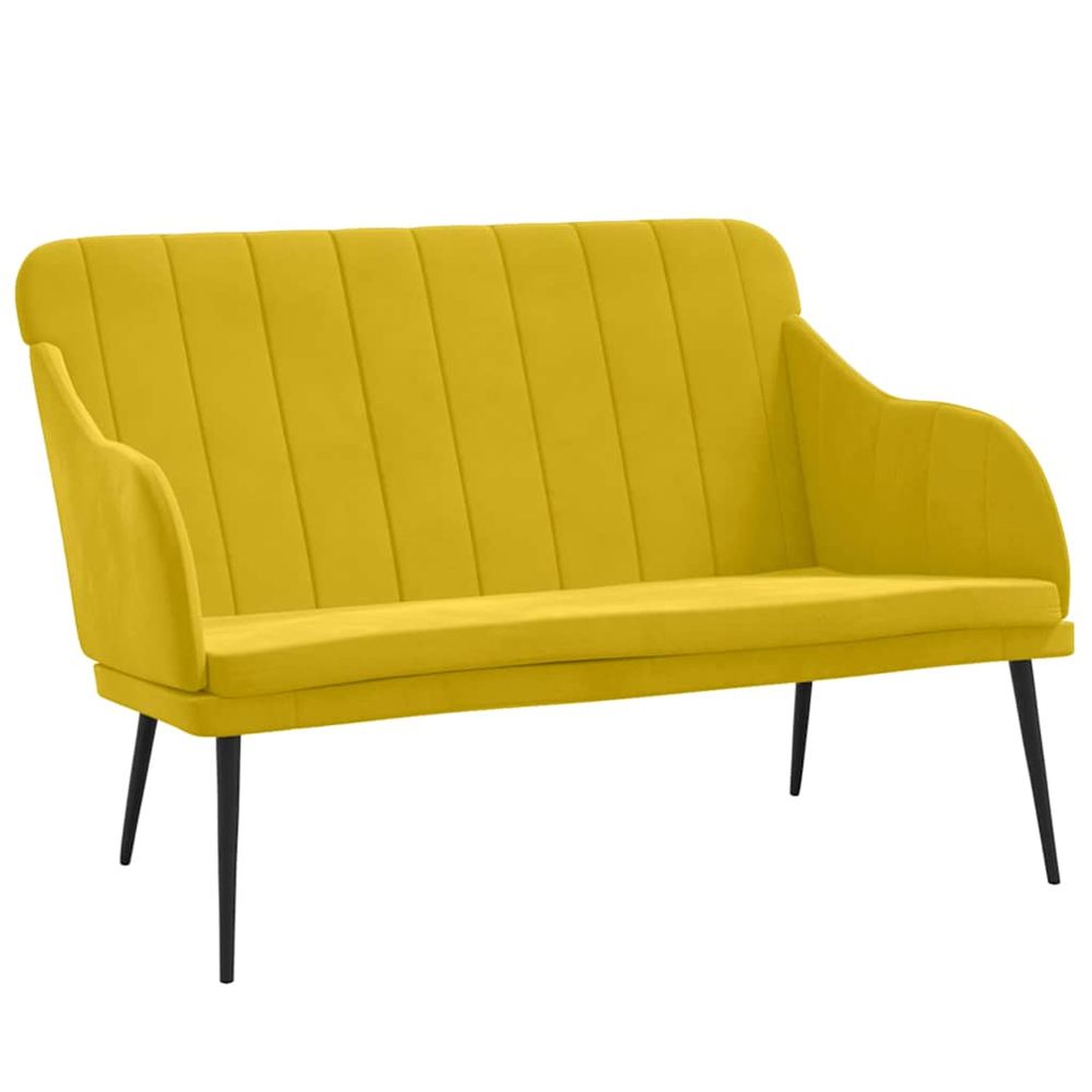 Banc jaune 110x76x80 cm velours