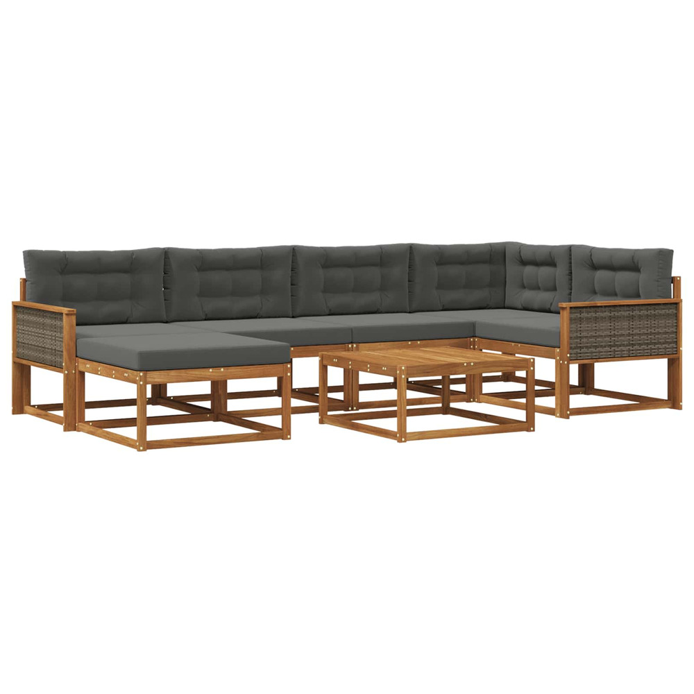 Ensemble de canapés d'extérieur 7 pcs naturel et anthracite