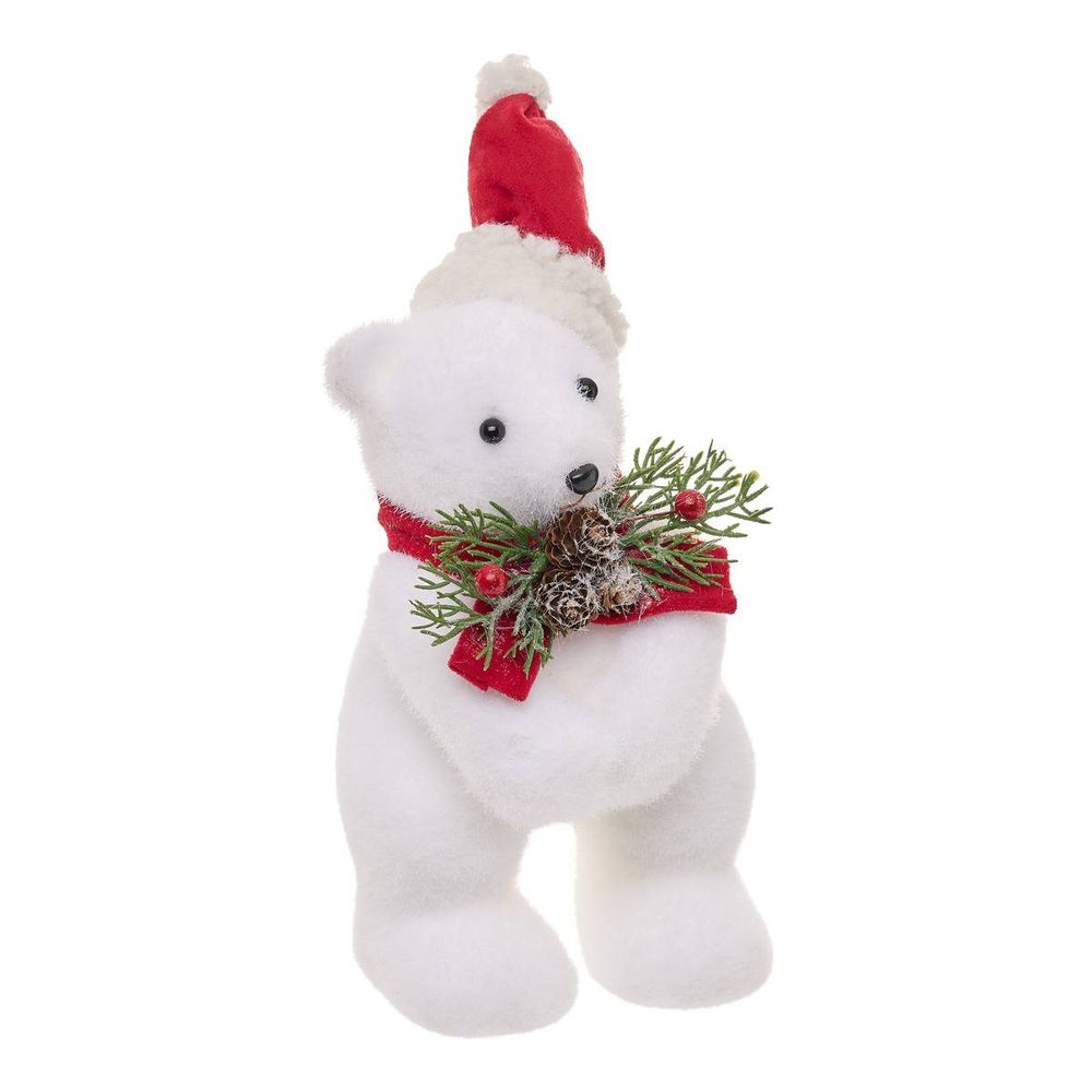 Ours de noël écharpe rouge h. 17 cm