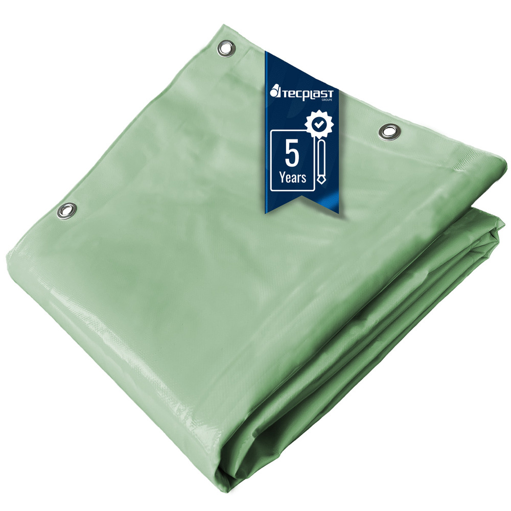 Bâche pvc tecplast lp506mu 3x6 m - vert sauge - garantie 5 ans