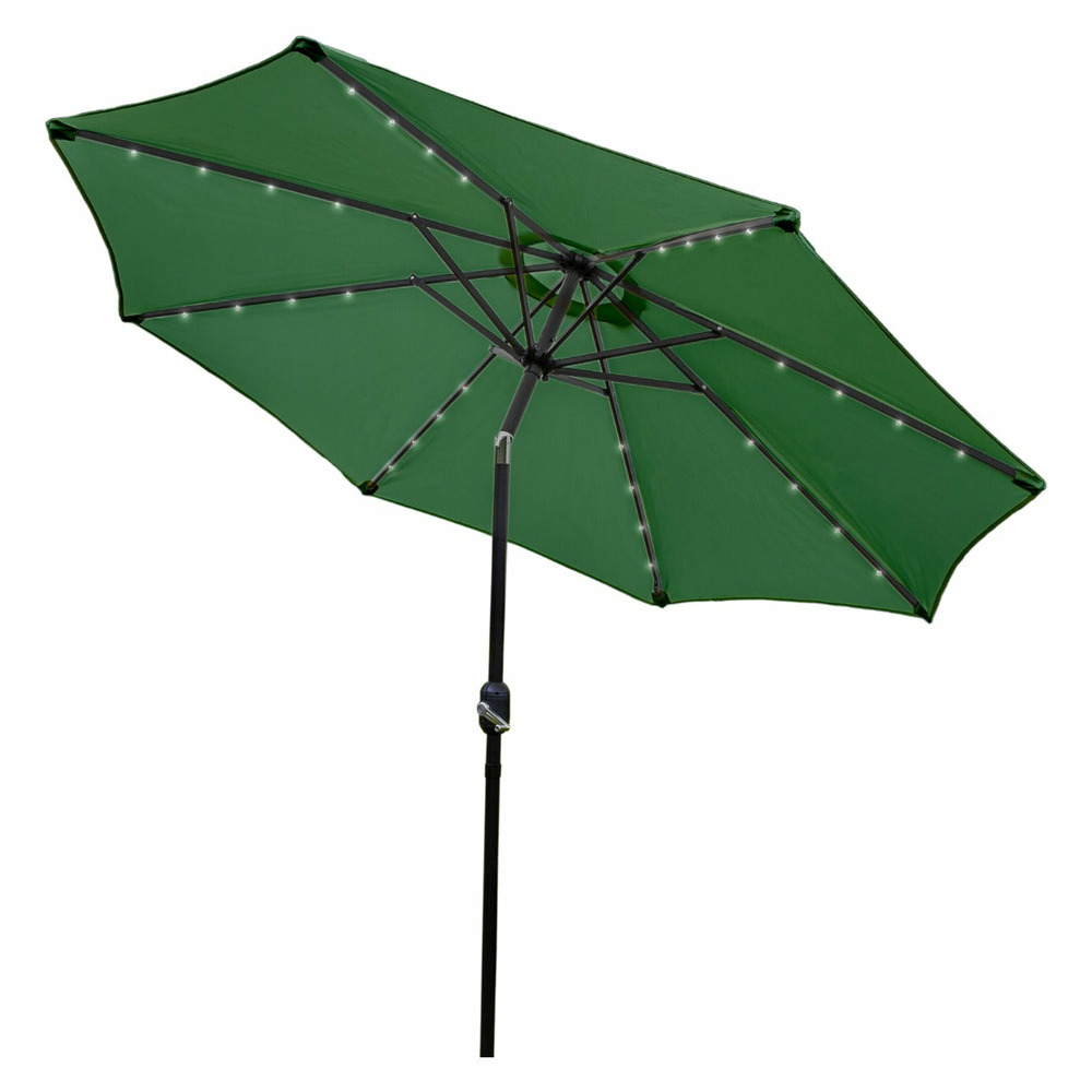 Parasol vert 270 cm avec 32 led's intégrés