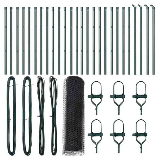 Clôture avec poteaux gris 0.4 x 50 m acier recouvert de pvc