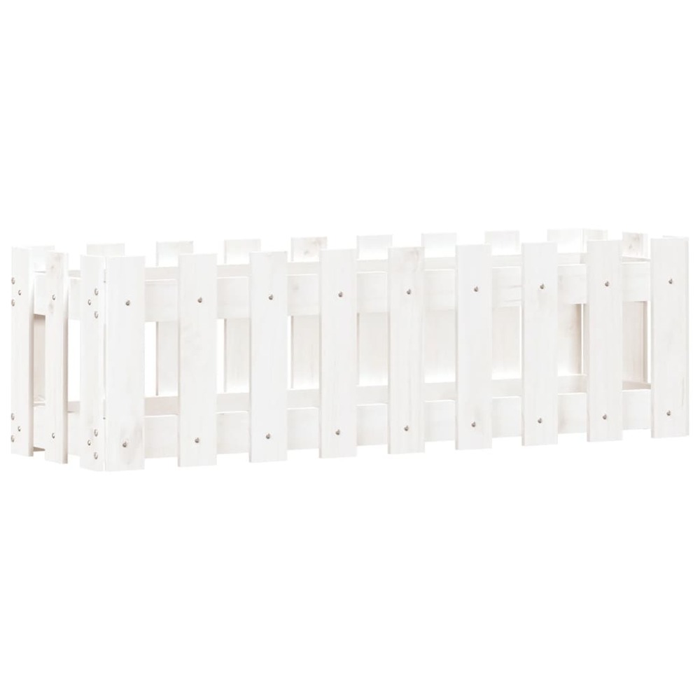 Jardinière bac lit surélevé plantes fleurs terrasse jardin de jardin design de clôture 100 x 30 x 30cm pin massif blanc 02_00