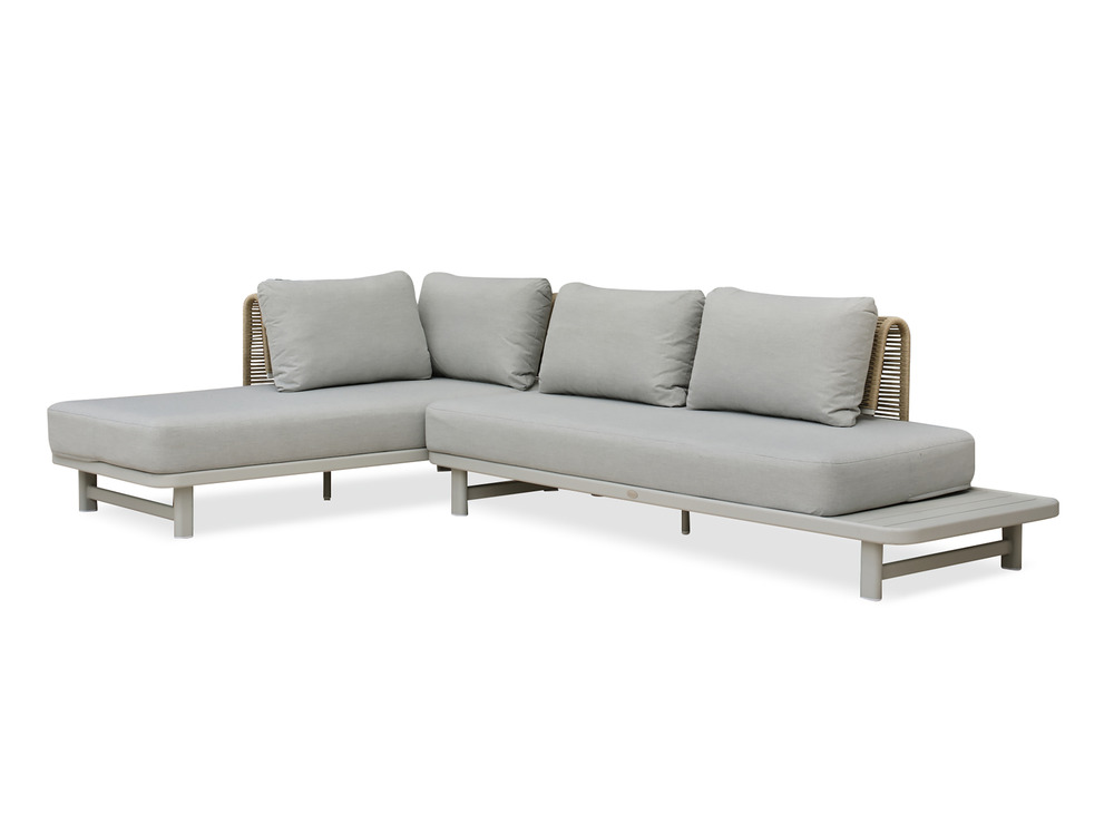 Salon de jardin d'angle irun en aluminium et corde