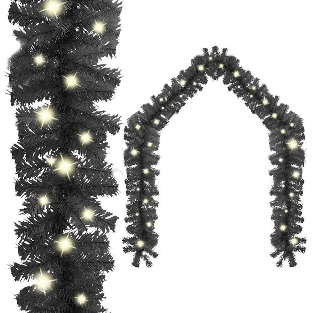 Guirlande de noël avec lumières led 10 m noir