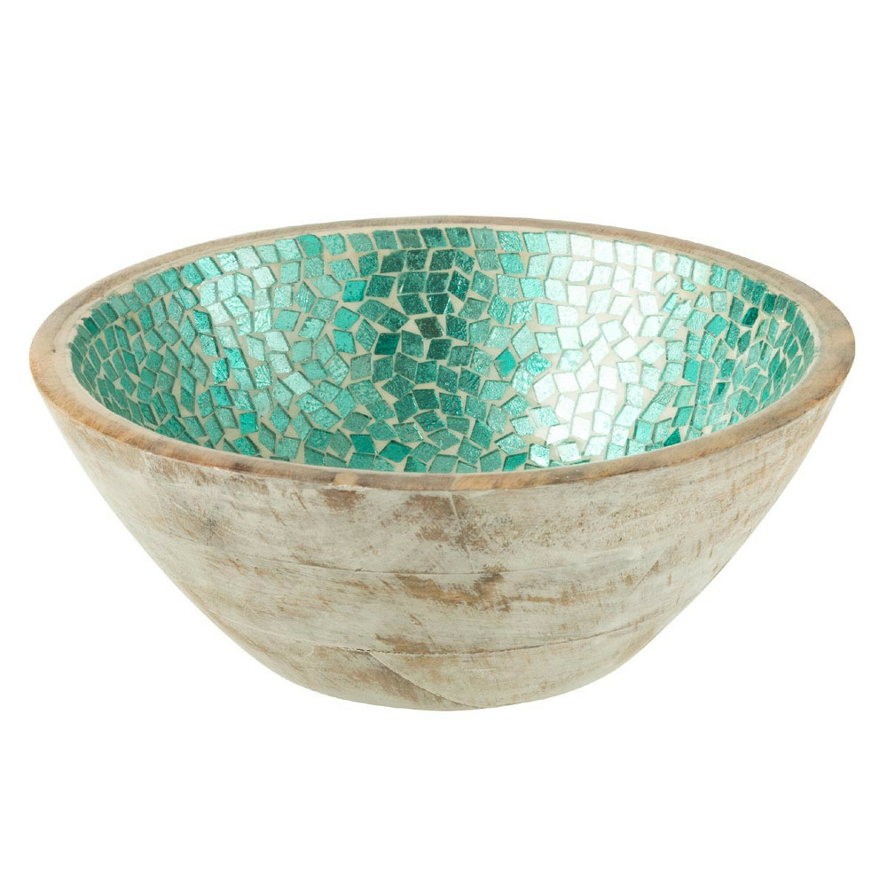 Saladier mosaïque en bois 