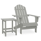 Chaise de jardin avec table bois de sapin gris