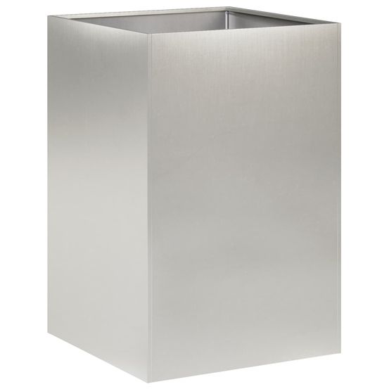 Cache-pot de jardin argenté 50 x 50 x 75 cm acier inoxydable
