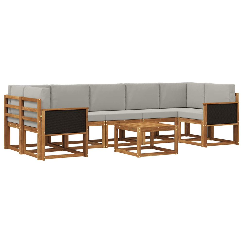 Ensemble de canapés d'extérieur 6 pcs naturel et gris clair