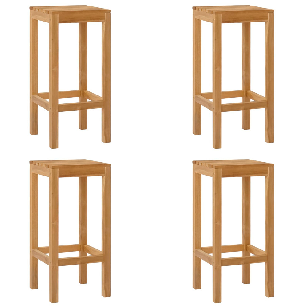 Tabouret de bar 4 pcs marron bois de teck massif