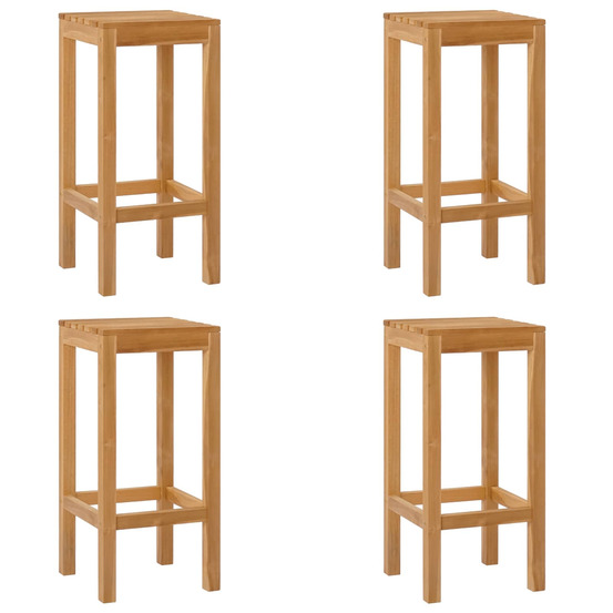 Tabouret de bar 4 pcs naturel bois de teck massif