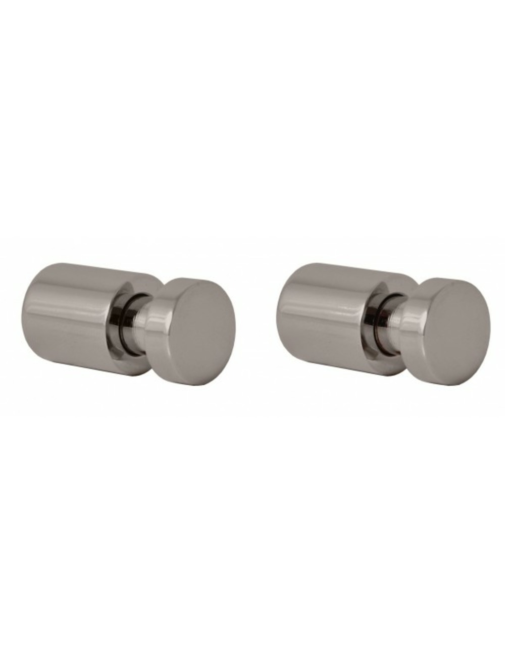 Lot de 2 patères colorado en laiton gris métal poli 3cm x 1,6cm