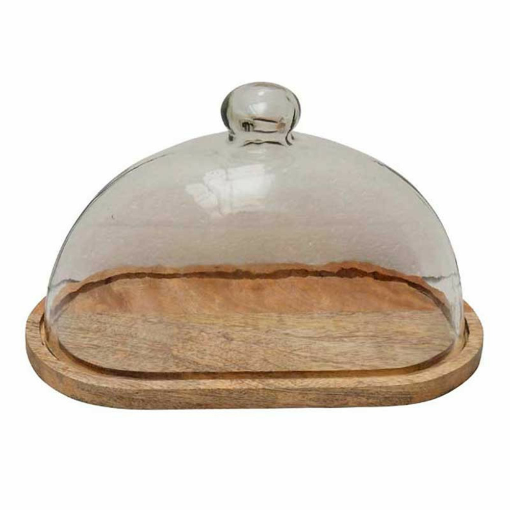 Plateau avec cloche ovale chehoma 18x18x31cm