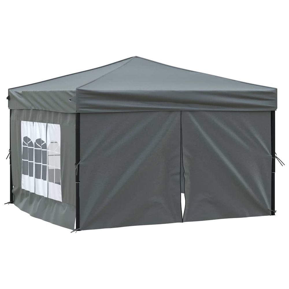 Tente de réception pliable avec parois anthracite 3x3 m