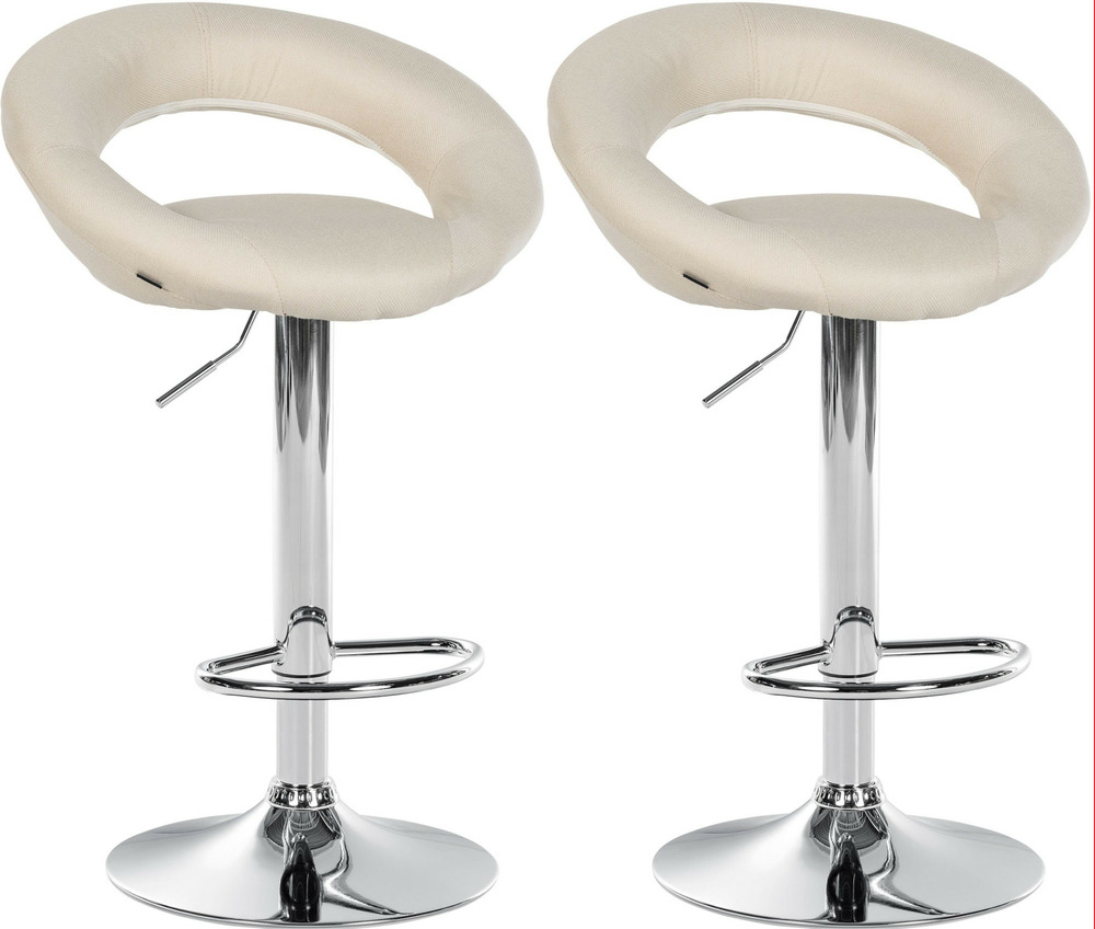 Lot de 2 tabourets de bar olinda tissu chrome