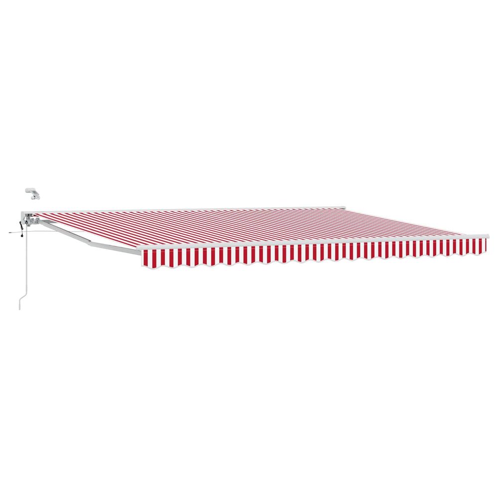 Auvent rétractable électrique rouge et blanc 4,5 × 3 m