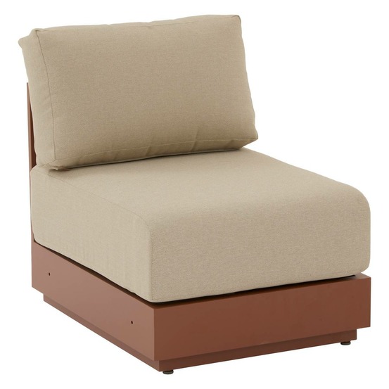 Chauffeuse de jardin allure beige/acajou déhoussable