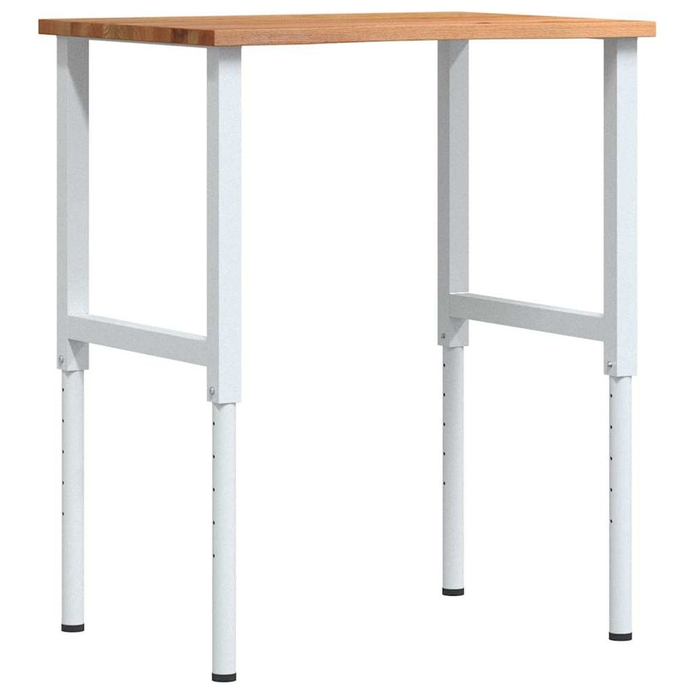Établi marron clair 80x60x(71,5-98) cm bois de chêne massif