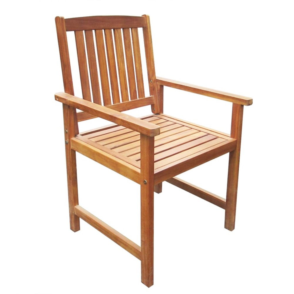 Chaises de jardin lot de 2 bois d'acacia massif marron