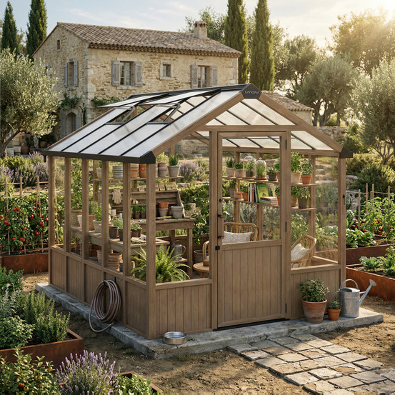 Canopia natura 8,6m² - kit de serre en bois de cèdre