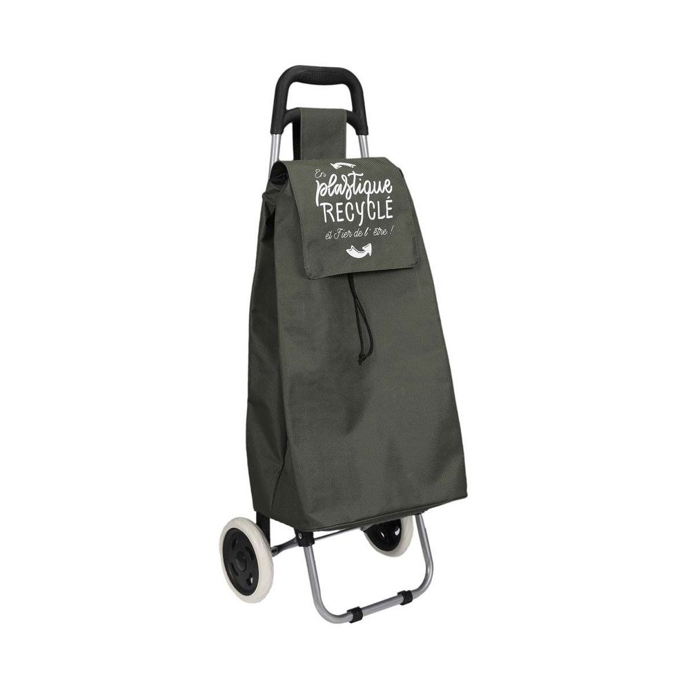 Chariot shopping en plastique recyclé 2 roues kiwi