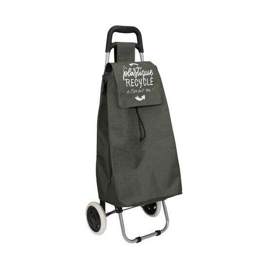 Chariot shopping en plastique recyclé 2 roues kiwi