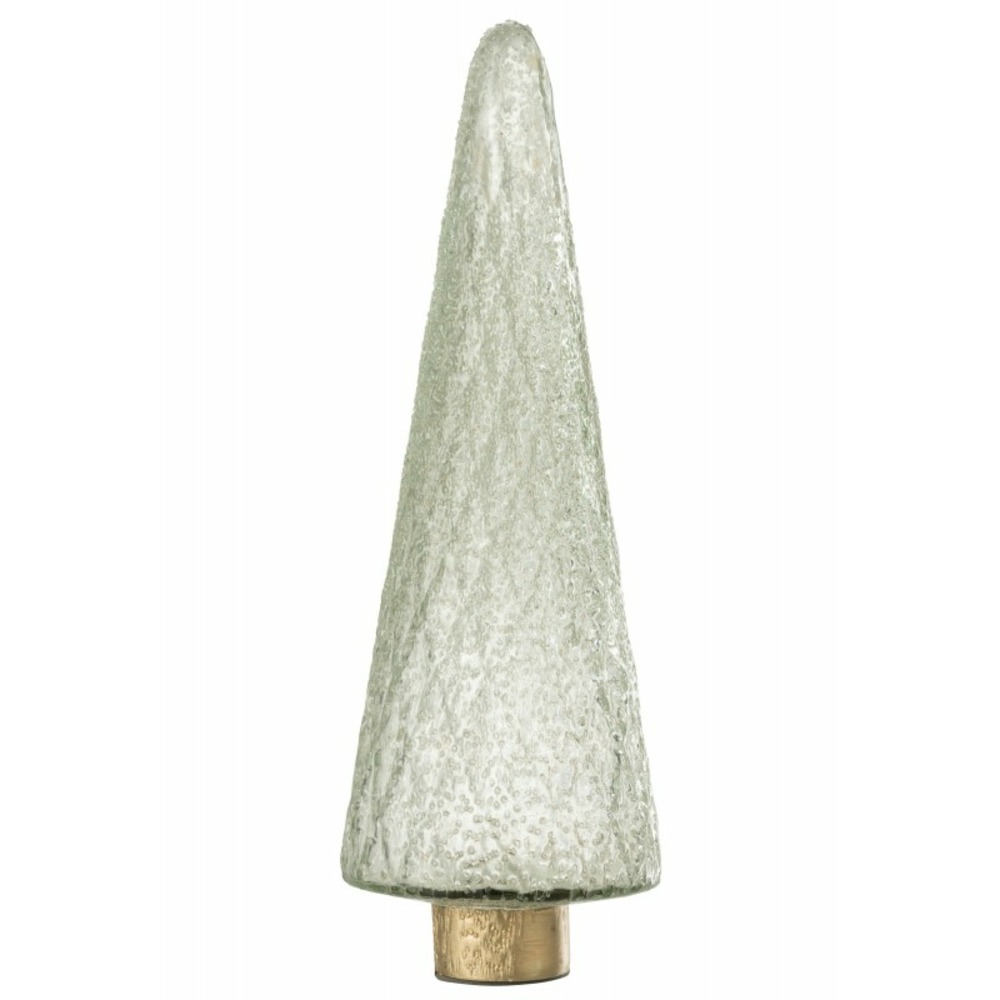 Sapin de noël décoratif en verre transparent 14x14x39 cm h39