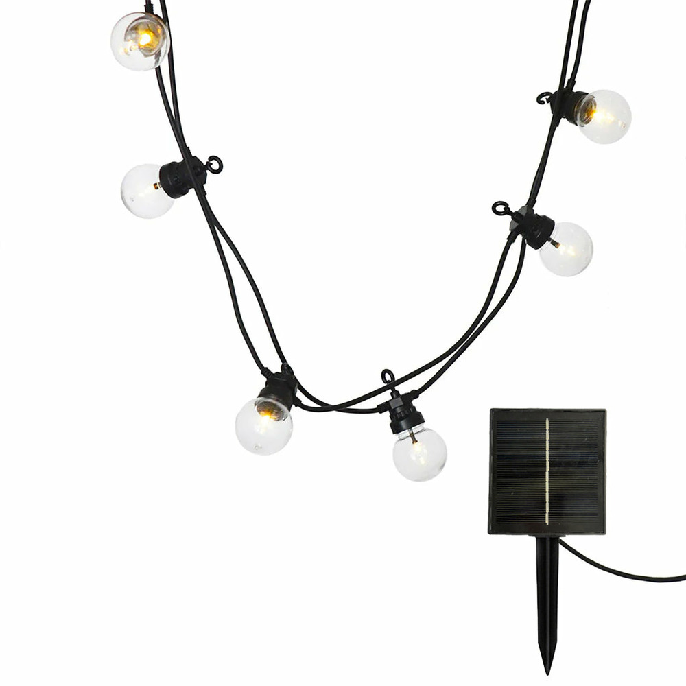 Guirlande solaire party clear 20 globes 9m