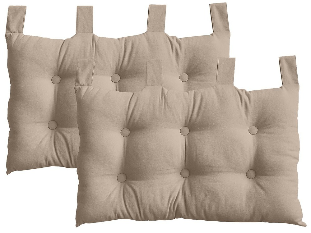 Lot de 2 têtes de lit panama naturel 70 x 45 cm