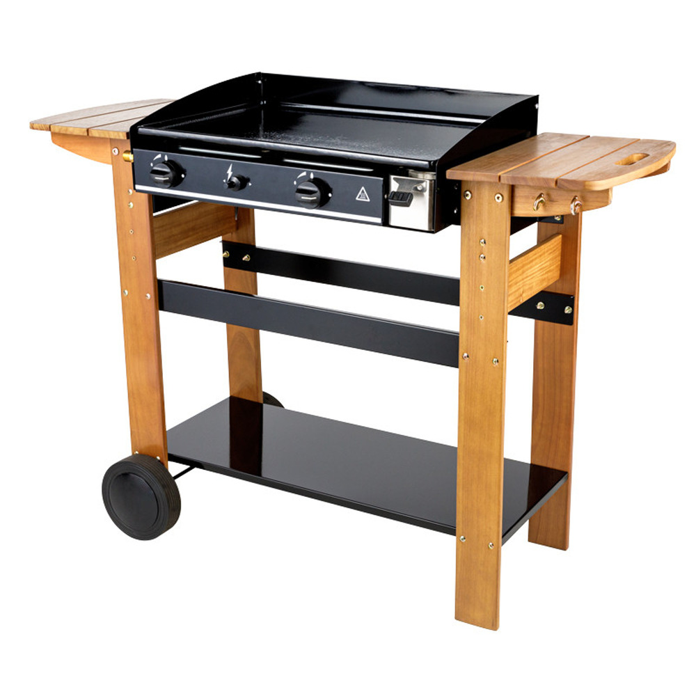 Plancha à gaz ascain 2 feux 6kw - bois
