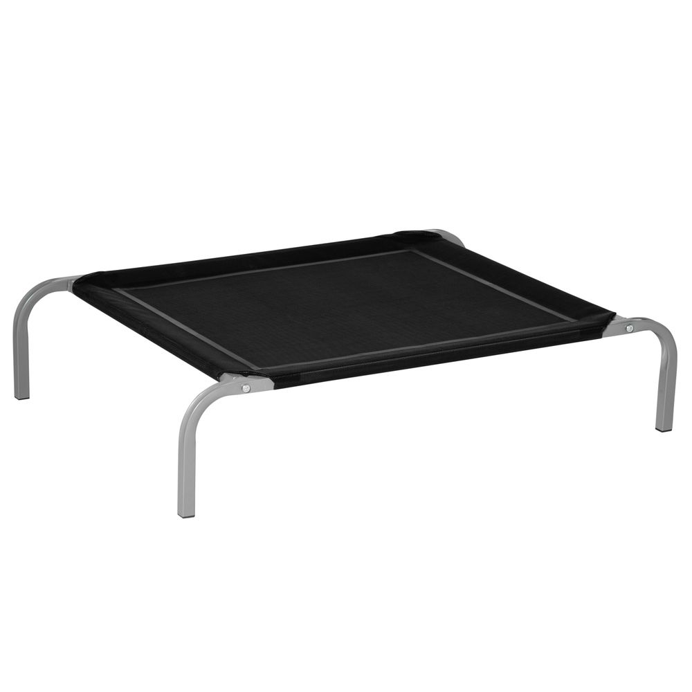 Lit surélevé pour chien textilène 90x65x20 cm noir intérieur extérieur respirant - comfortxl outdoor living