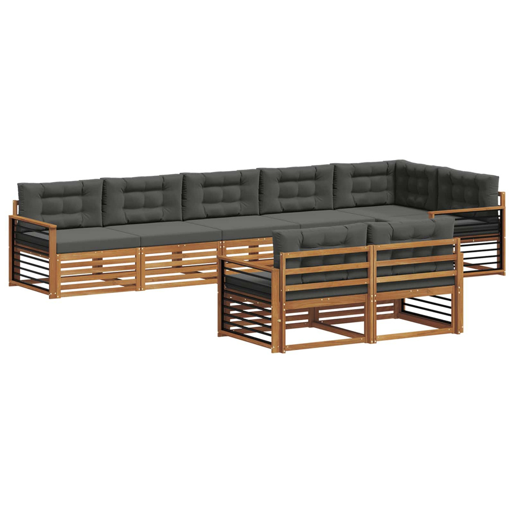 Ensemble de canapés d'extérieur 8 pcs naturel et anthracite