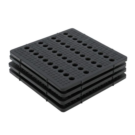 Gripsquare 50 - lot de 4 - plaque pehd antidérapante - plast'up rotomoulage