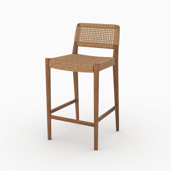 Yaba-chaise pour îlot central de jardin 65 cm en teck vernis